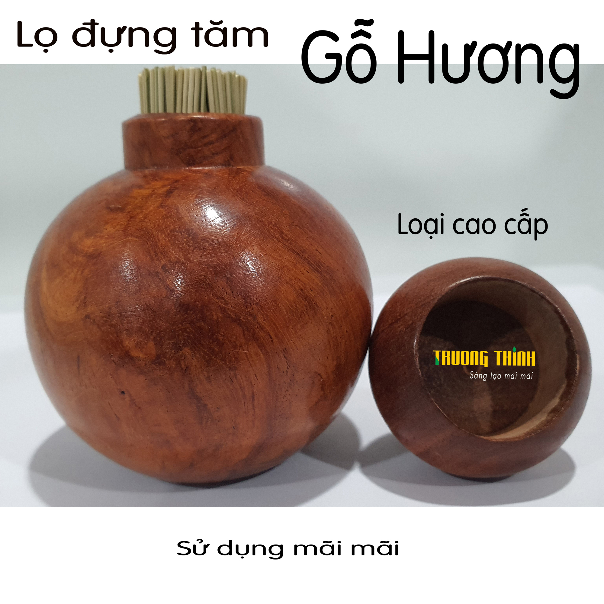 Lọ Đựng Tăm Bằng Gỗ Hương Cao Cấp Trường Thịnh Tiện Dụng Bền Đẹp Sang Trọng Tiết Kiệm – Hình Hồ Lô.