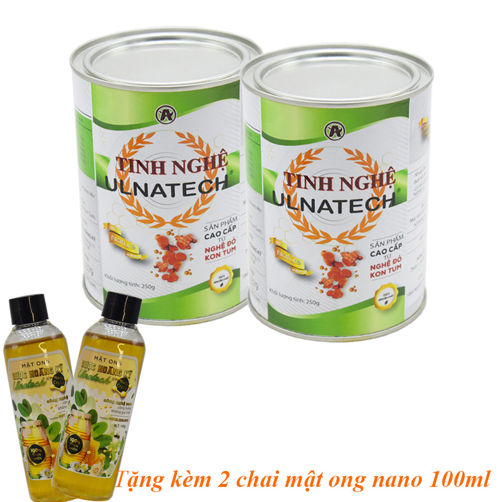 [500gr] Tinh bột nghệ Ulnatech (Nano Curcumin, combo 2 lon, mỗi lon 250gr) - Chuyên viêm loét dạ dày, sức khỏe mẹ sau sinh