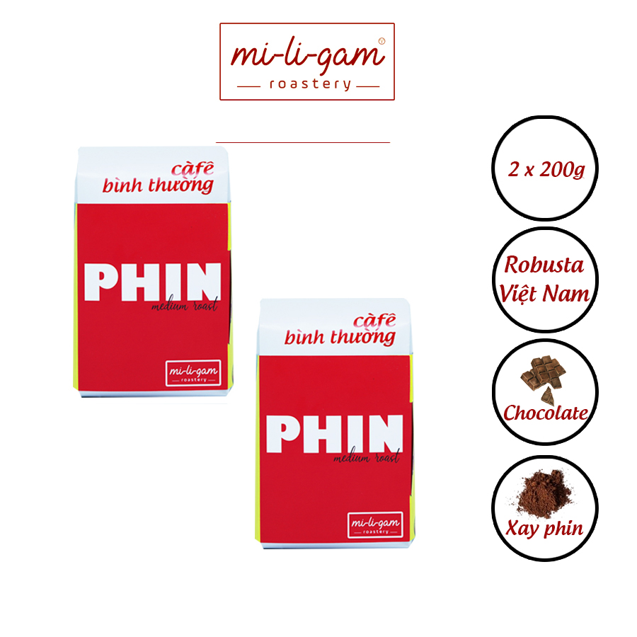 Combo 2x 200g Robusta Pha Phin /Cà phê Bột | mi-li-gam roastery #miligam cà phê nguyên bản rang xay pha phin độ rang vừa