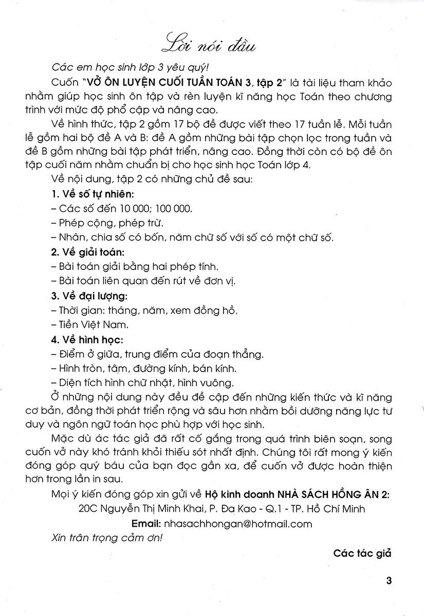 Vở Ôn Luyện Cuối Tuần Toán 3 Tập 2 _HA