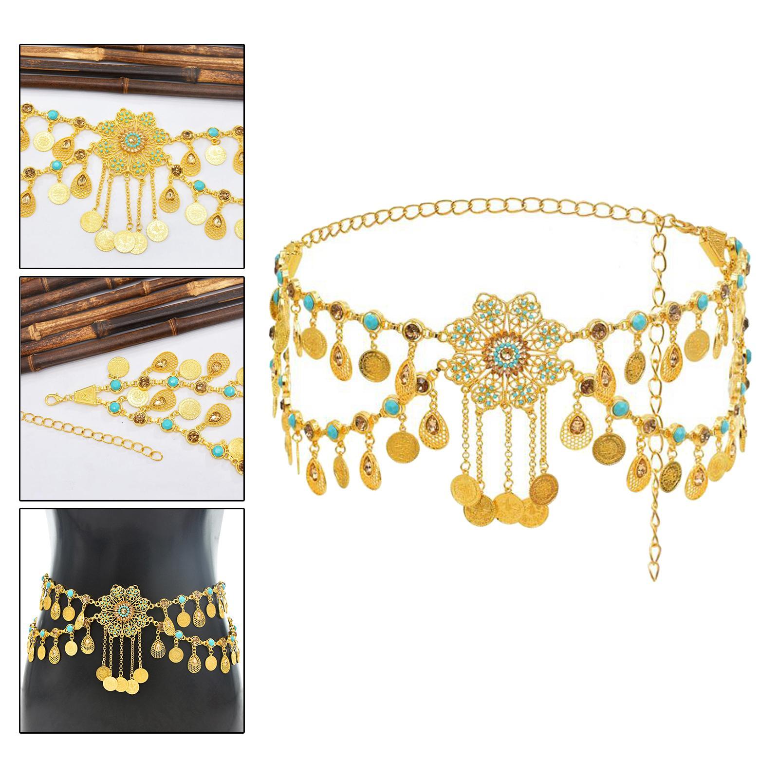 Retro Style Belly Waist Chain Waist Belt Tassel Hollow Costume Accessory