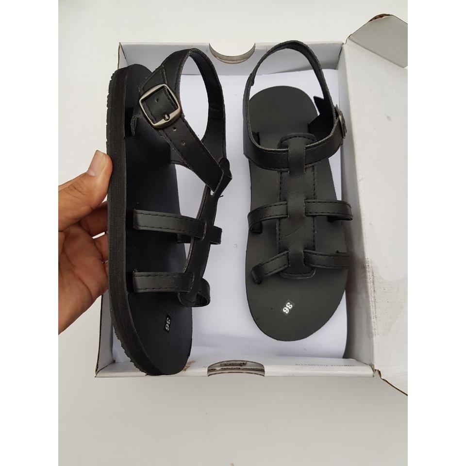 Dép sandal nữ ( đế đen quai đen ) size từ 34 đến 42 nữ