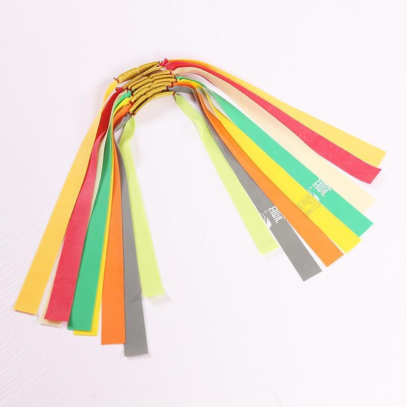 Độ dày 10pcs 0,65mm-1.0mm Slingshot ngoài trời SlingShot Mạnh mẽ Băng tay cao su phẳng Thể thao Catapult Tubing Cung cấp Màu sắc: MixColor