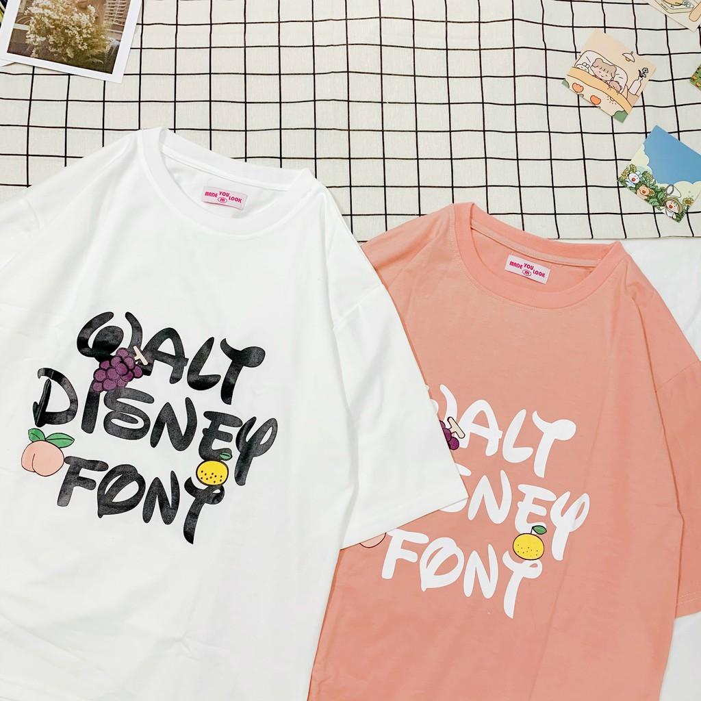 Áo thun tay lỡ WALT DISNEY FONT phông Unisex nam nữ tee oversize form rộng pull Ulzzang Streetwear Hàn Quốc vải mềm