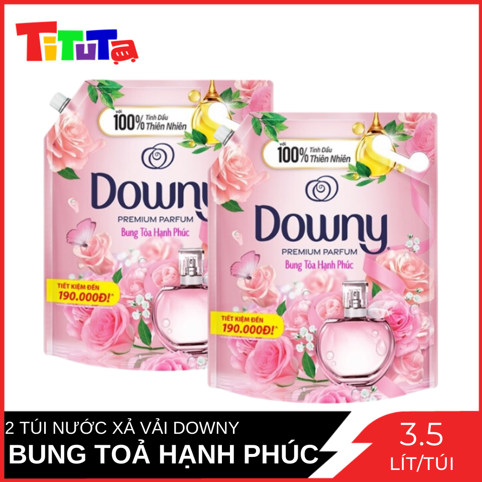 Combo 2 Túi Nước Xả Vải Downy Bung Toả Hạnh Phúc (HỒNG) Túi 3.5L x2