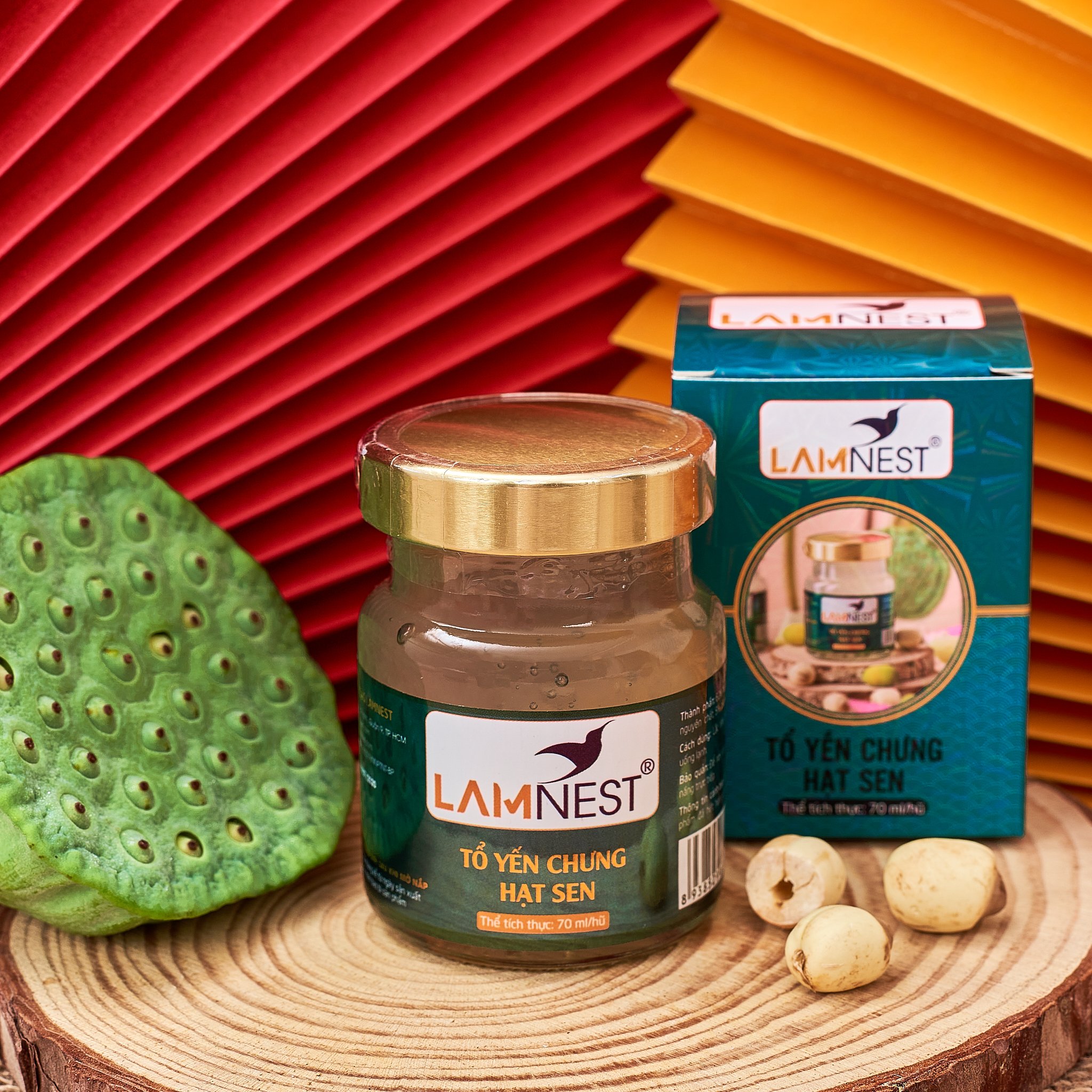 Thùng 60 hủ yến chưng HẠT SEN bổ dưỡng 28% yến - Lamnest