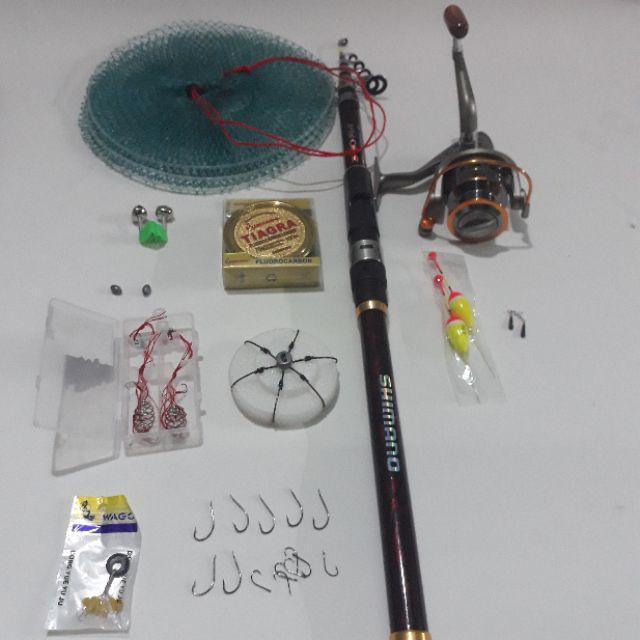 Bộ cần câu rút 3m6 máy lc7000 kèm trọn bộ phụ kiện docaucagiangnam