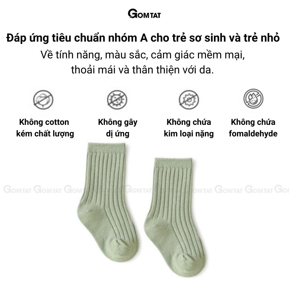 Set 5 đôi tất trẻ em cao cấp dễ thương nhiều màu, vớ trẻ em chất liệu cotton thoáng mát êm chân -TREEM-VIP-BASIC-CB5-006