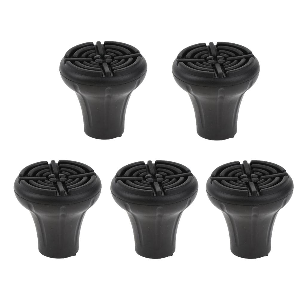5pcs Replacement Rubber Tips Cover for Walking Stick Trekking Poles Round