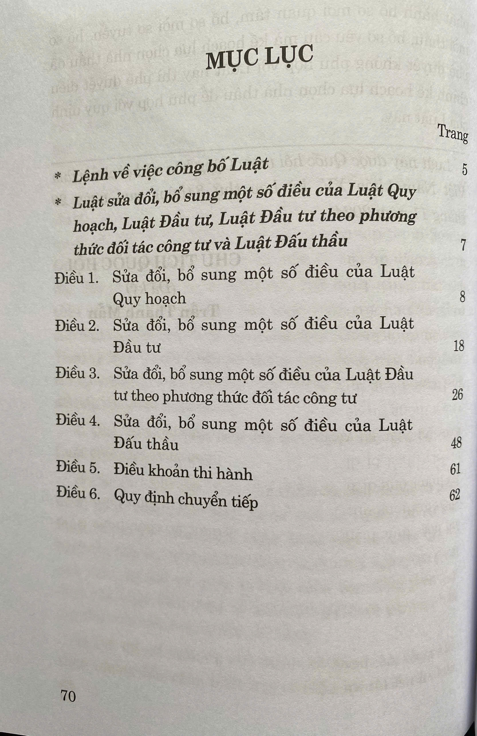 Luật Sửa Đổi, Bổ Sung Một Số Điều Của Luật Quy Hoạch, Luật Đầu Tư, Luật Đầu Tư Theo Phương Thức Đối Tác Công Tư Và Luật Đấu Thầu Năm 2024
