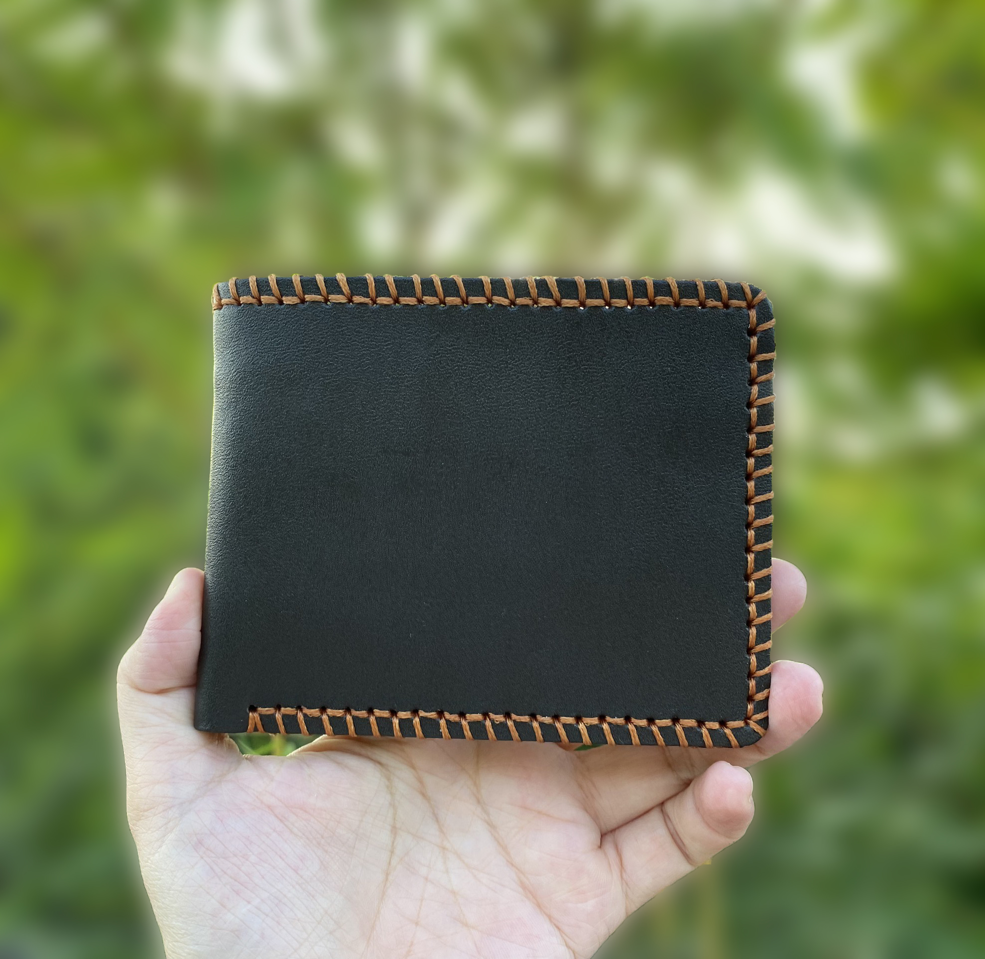Ví nam da bò Nappa Khâu viền thủ công cao cấp PQ Leather PV7, da thật full hộp làm quà tặng bảo hành 12 tháng