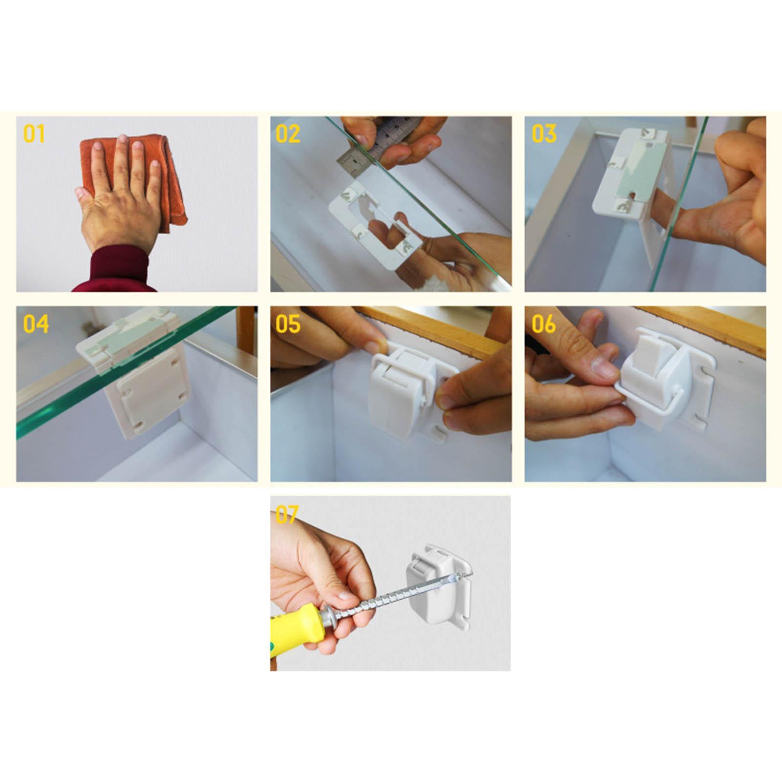 Baby Safety Child Proof Magnetic Locks with 1 Key for Cabinet,Cupboard,Drawer,Wood Doors