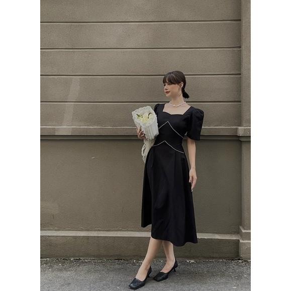 LALITA DRESS váy đá cổ vuông