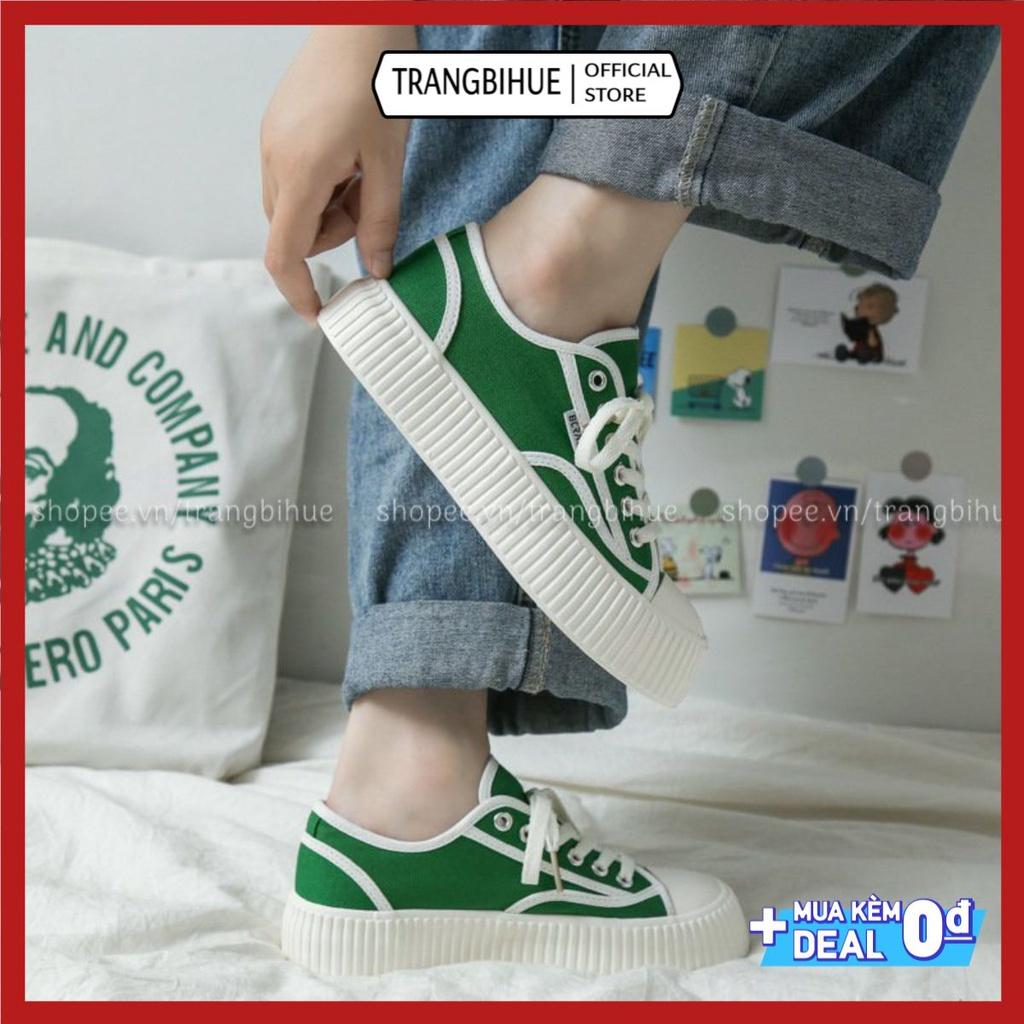 Giày Thể Thao Sneakers dây buộc đế độn 4cm Giày Fashion cá tính nhiều màu sắc