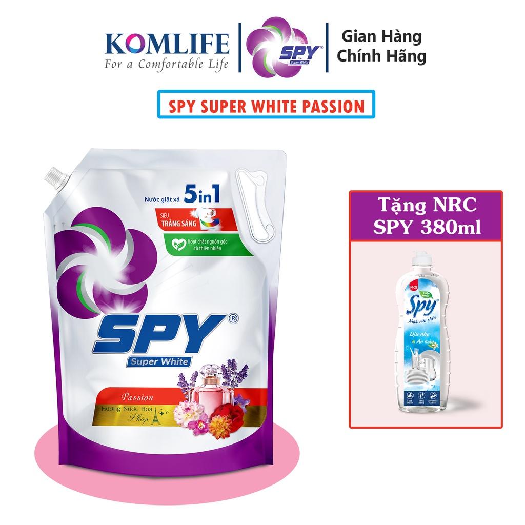 Combo 2 túi nước giặt xả SPY Super White Passion 3,6kg siêu trắng sáng hương nước hoa Pháp