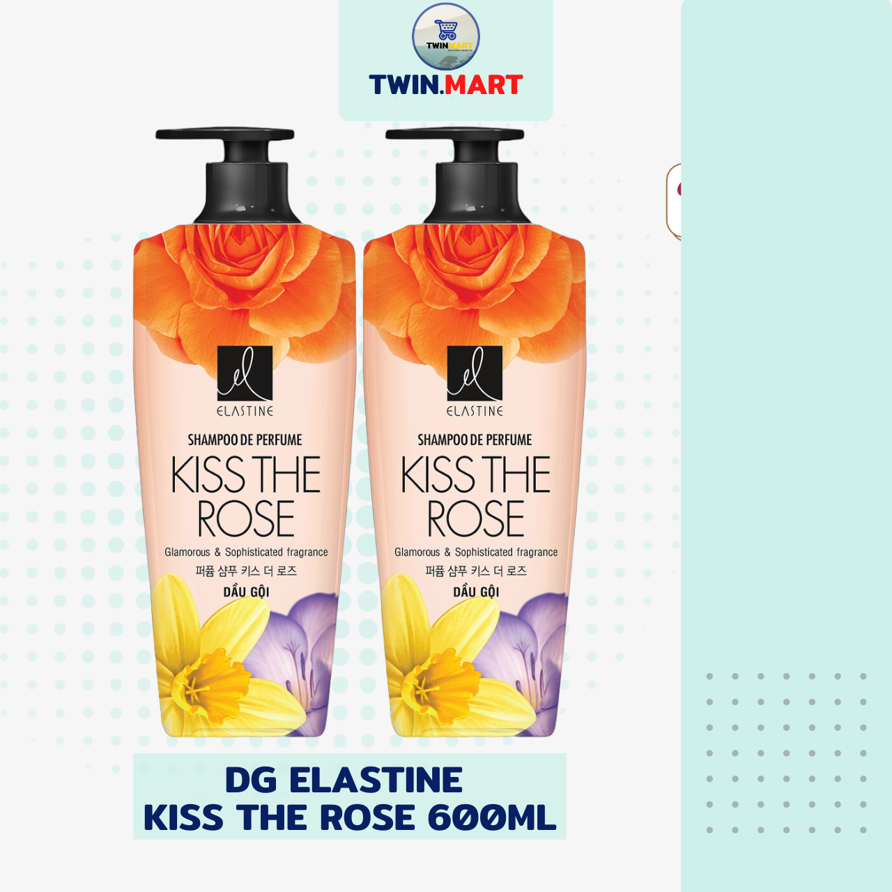 Date xa Dầu gội Elastine hương nước hoa 1000ml và 600ml - Hàn Quốc - hương Kiss the rose