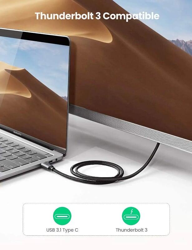 Ugreen UG50571MM142TK 2M màu đen cáp USB type c Thunderbolt 3 ra HDMI 4K 60HZ đầu kim loại - HÀNG CHÍNH HÃNG