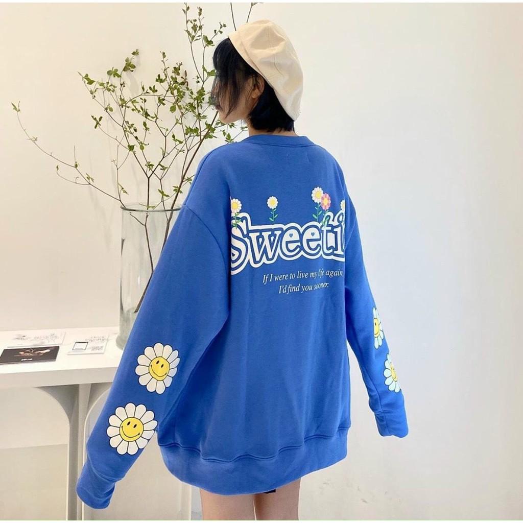 Hình ảnh Áo khoác cardigan unisex nỉ hoa cúc Nút thời trang ulzzang WIND thu đông