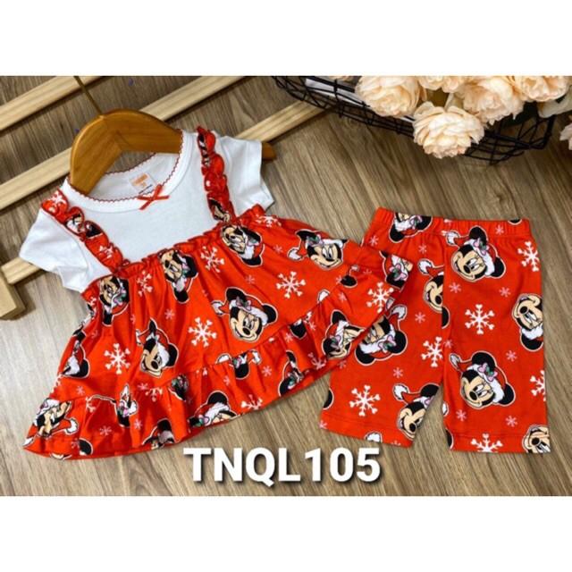 Bộ babydoll tay ngắn quần lửng thun borip cho bé gái từ 10 đến 22kg - pikakids