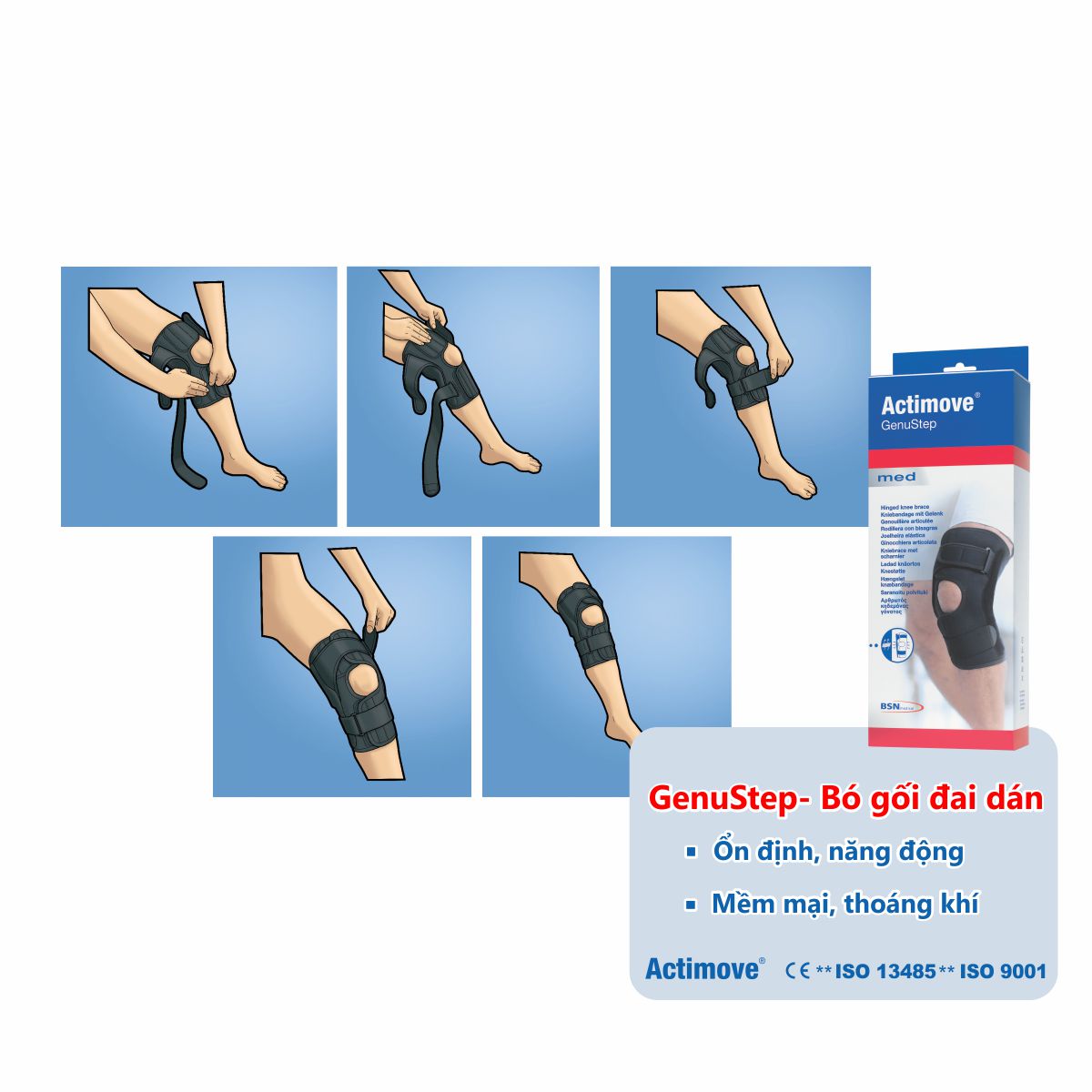 Bó gối thể thao và chấn thương chỉnh hình Bó gối X - Actimove GenuStep