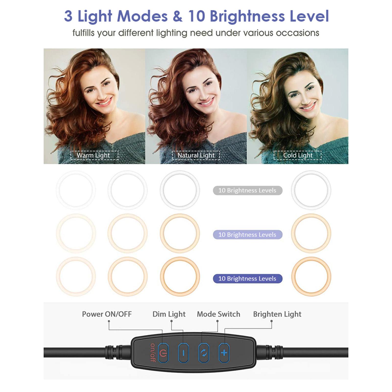 DC5 V 12 W 36 120 LEDs Light Round Selfie Camera Lamp BT Connected Remote Controller/ 10 Levels Adjustable Brightness