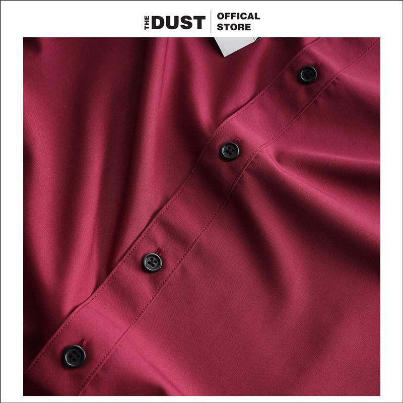 Áo sơ mi nam ngắn tay trơn cổ bẻ basic The Dust - Form slim fit - Sơ mi nam công sở vải cotton lụa cao cấp