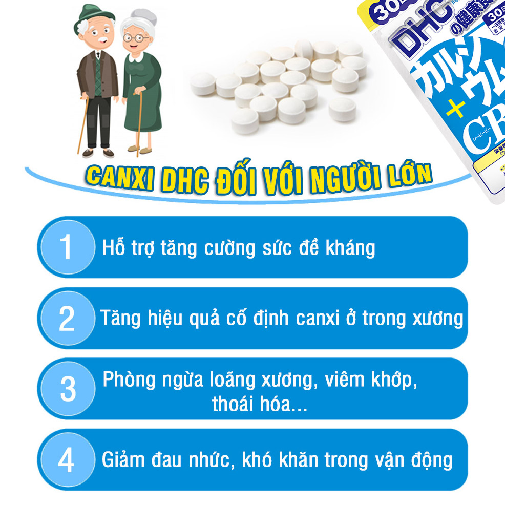 Viên uống bổ sung canxi DHC Nhật Bản Calcium + CBP thực phẩm chức năng giúp xương chắc khỏe, phát triển chiều cao trẻ em JN-DHC-CA