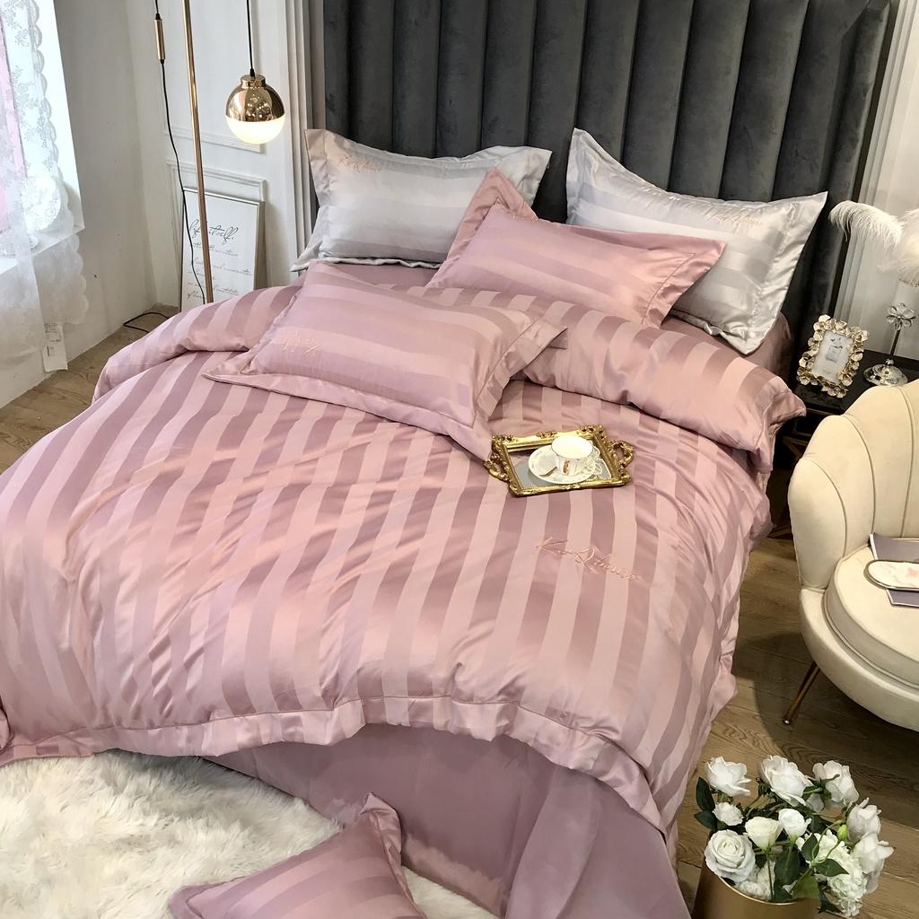 Set Chăn Ga Gối 5 Món Lụa Hàn SERENA Bộ Chăn Ga Trải Giường Cao Cấp - Hệ Thống Nệm