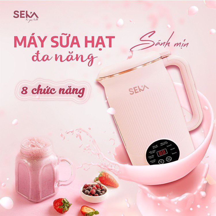 Máy Làm Sữa Hạt Mini Đa Năng 8 in 1 SEKA SK320 PRO 1,2 Lít Lưỡi Dao 10 Cánh - Hàng Chính Hãng