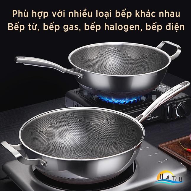 Chảo Chống Dính Bếp Từ Sâu Lòng Có Nắp Đậy Size 30cm 32cm Inox 316 Cao Cấp Đạt Chất Lượng Đức SSGP