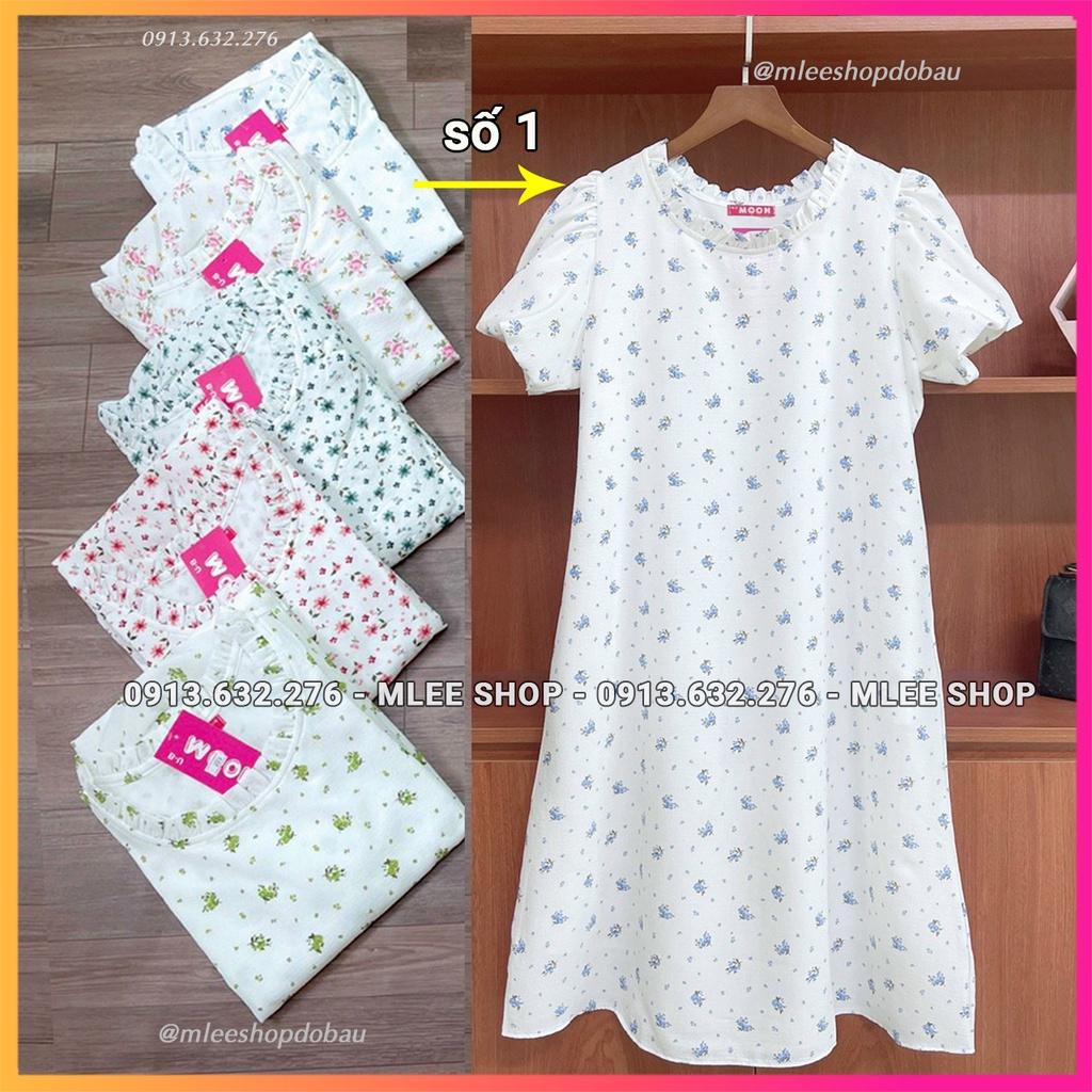 Đầm bầu thu họa tiết hoa nhí, váy bầu mùa thu đẹp, MLEE SHOP