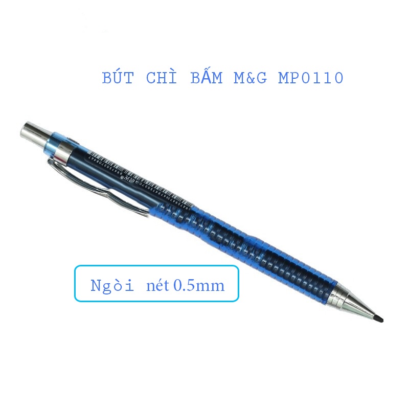 Bút chì kim bấm M&amp;G MP0110A ngòi 0.5 mm, màu đỏ, xanh dương, xanh ngọc, vàng-1 cây