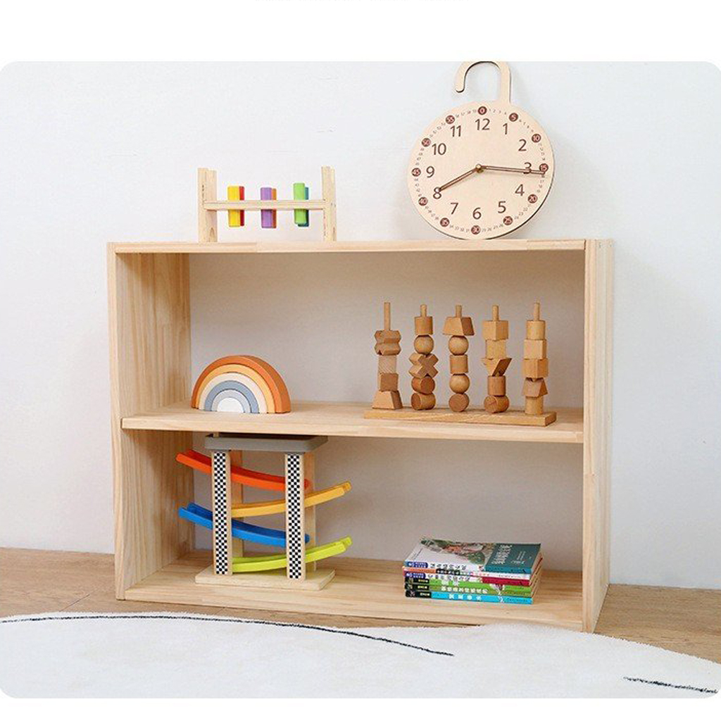 Kệ Để Đồ Chơi, Kệ Sách Đa Năng 2 Tầng Montessori Trang Trí Decor Phòng Cho Bé