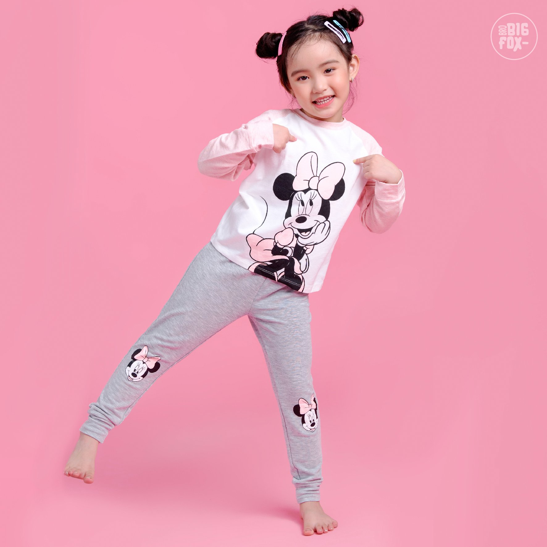 Bộ bé gái BIGFOX - MISS MEOW thu đông size đại, bộ dài tay cho bé phong cách Hàn Quốc in CHUỘT MICKEY 11 - 38 kg