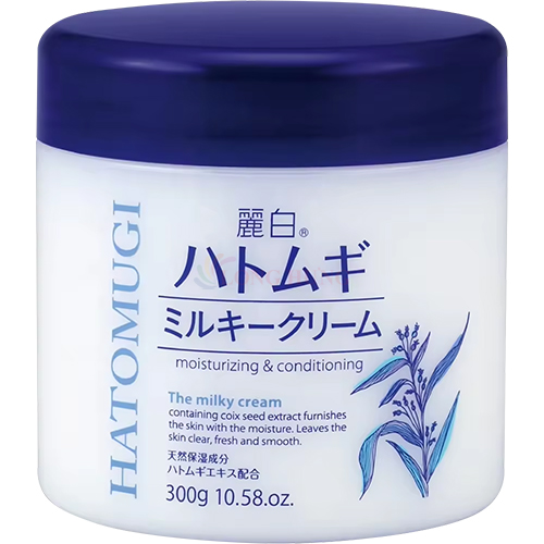 Kem dưỡng da Hatomugi Kumano Reihaku Moisturizing &amp; Conditioning Milky Cream (300g) - Hàng chính hãng