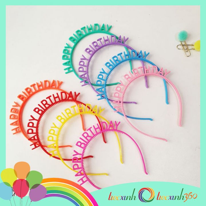 Cài tóc sinh nhật chữ Happy Birthday nhiều màu