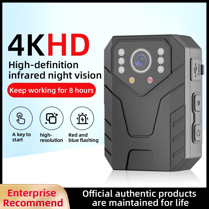 Camera cơ thể 4K mini với màn hình 2 inch 1080p Full HD Cơ thể HD Wear Camera Bảo vệ Cảnh sát Bảo vệ Video Máy ghi hình Mini Cam