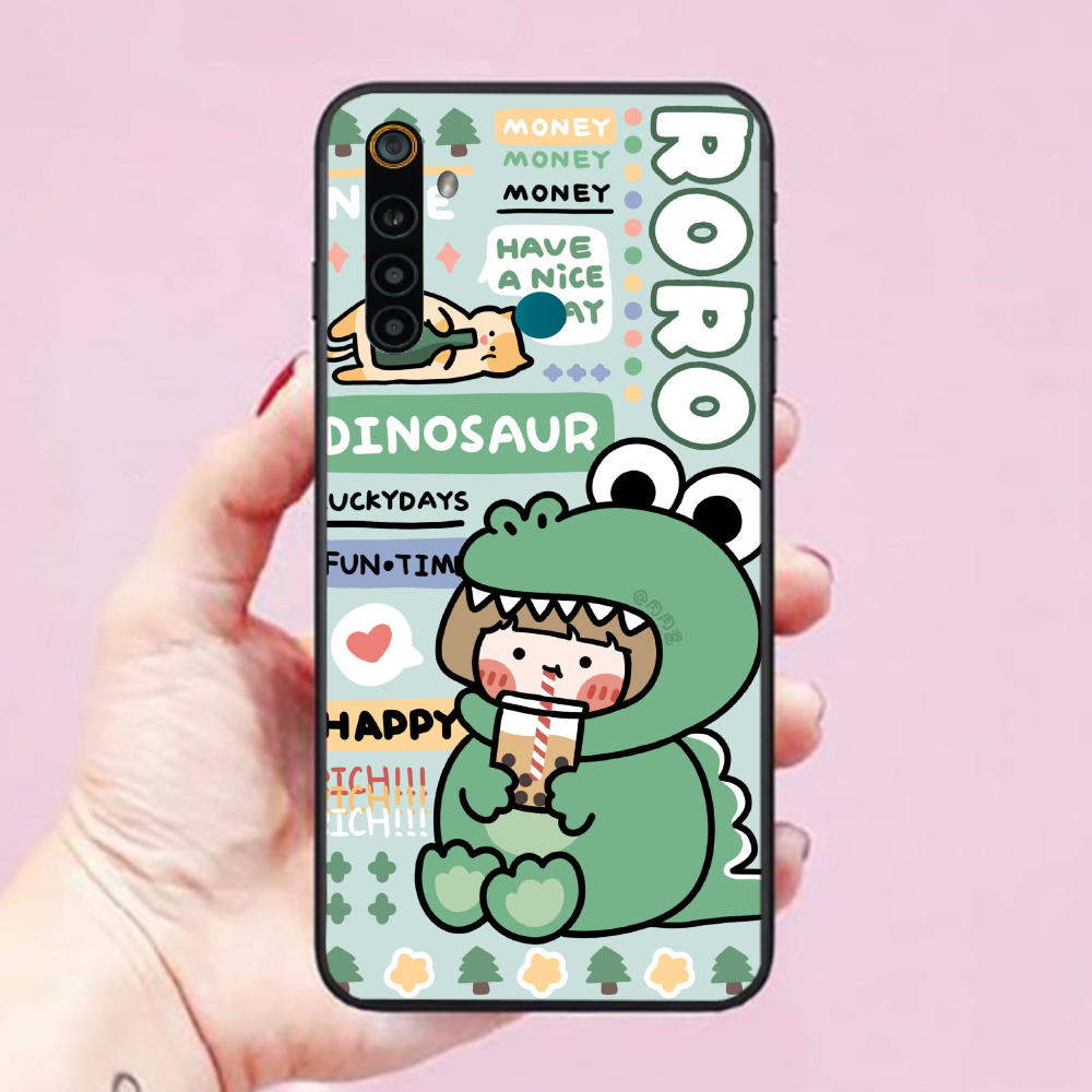 Ốp lưng dành cho điện thoại Realme 5i / 6i / 5 Hình Khủng Long Cute