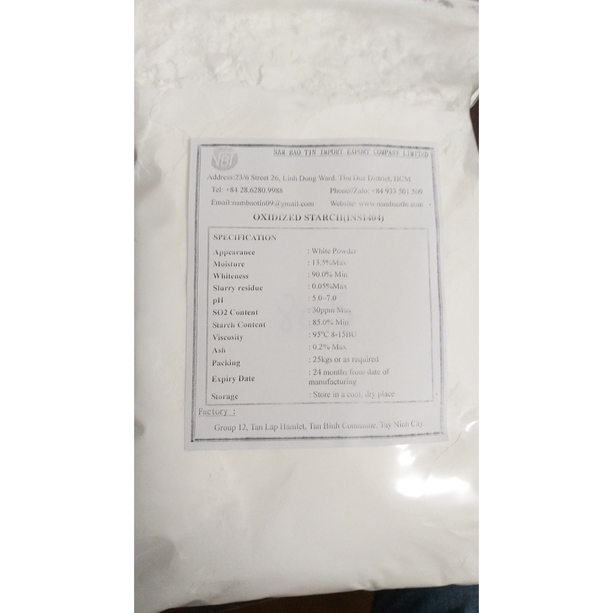 TINH BỘT BIẾN TÍNH OXIDIZED STARCH  I Gói 1kg