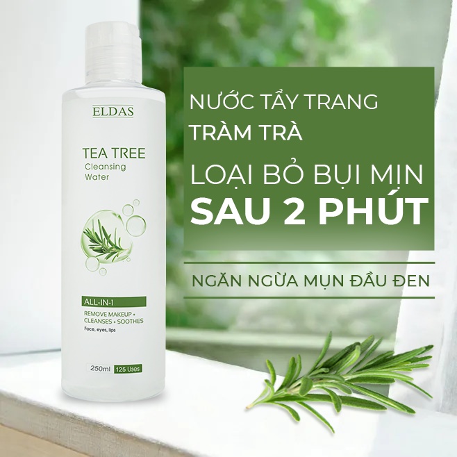 Nước tẩy trang da dầu mụn ELDAS, tinh chất TRÀM TRÀ, sạch sâu không cồn thẩm thấu nhanh ELDAS 220ml