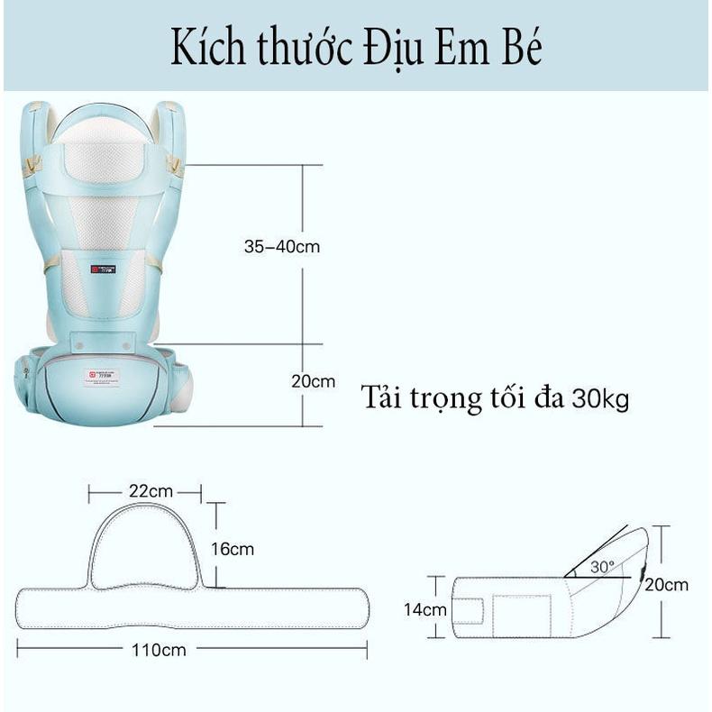 Đai địu em bé 12 tư thế, Địu cho bé, địu em bé chống gù nhiều tư thế có ghế ngồi cho bé yêu