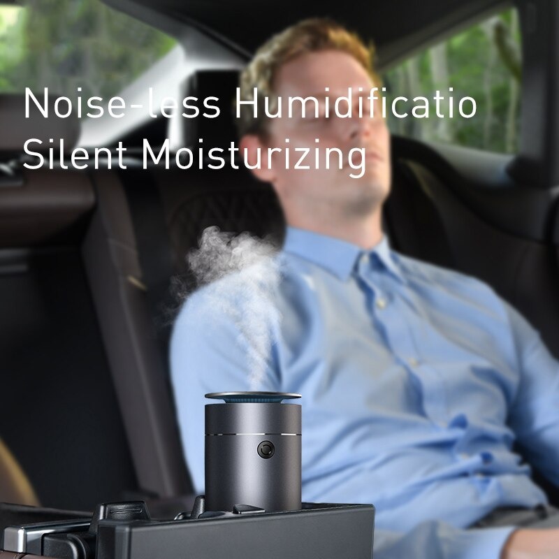 Máy phun sương tạo ẩm, xông tinh dầu mini dùng cho xe hơi Baseus Time Aromatherapy Humidifier (75ml , Alloy Air Humidifier Aroma for Car) - Hàng chính hãng