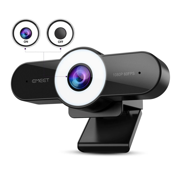 Webcam eMeet C970L Full HD 1080P kèm micro, tùy chỉnh độ sáng, chỉnh màu - Hàng chính hãng