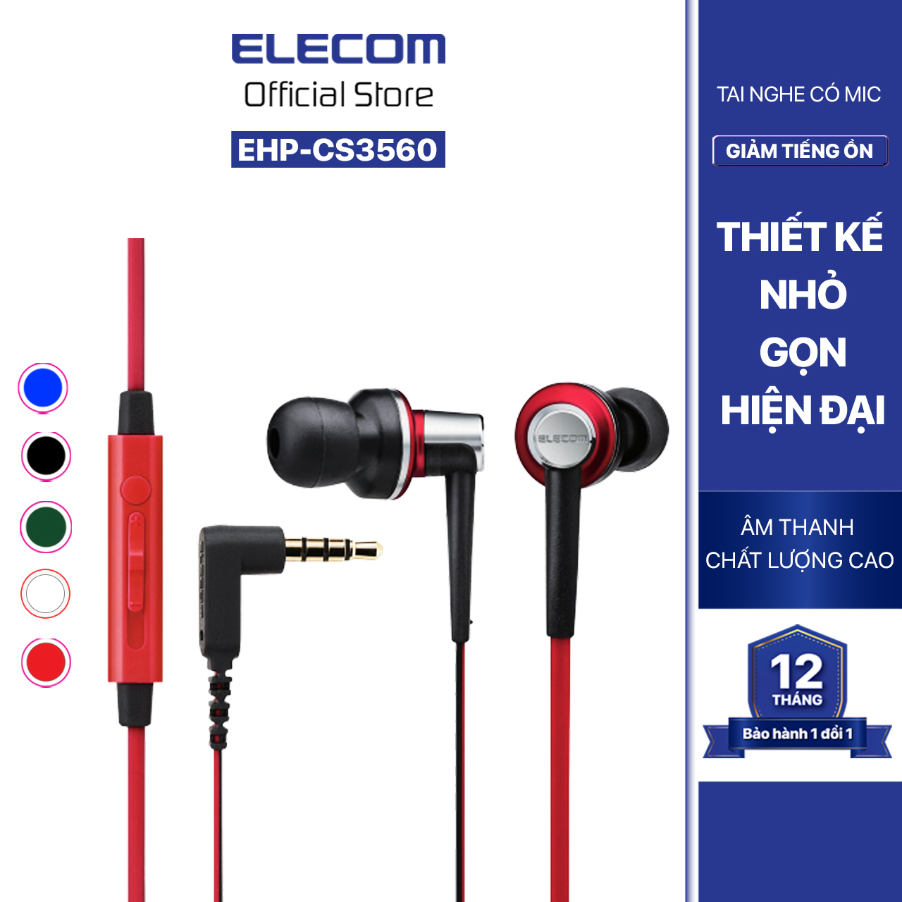 Tai nghe có mic ELECOM EHP-CS3560 - Hàng chính hãng