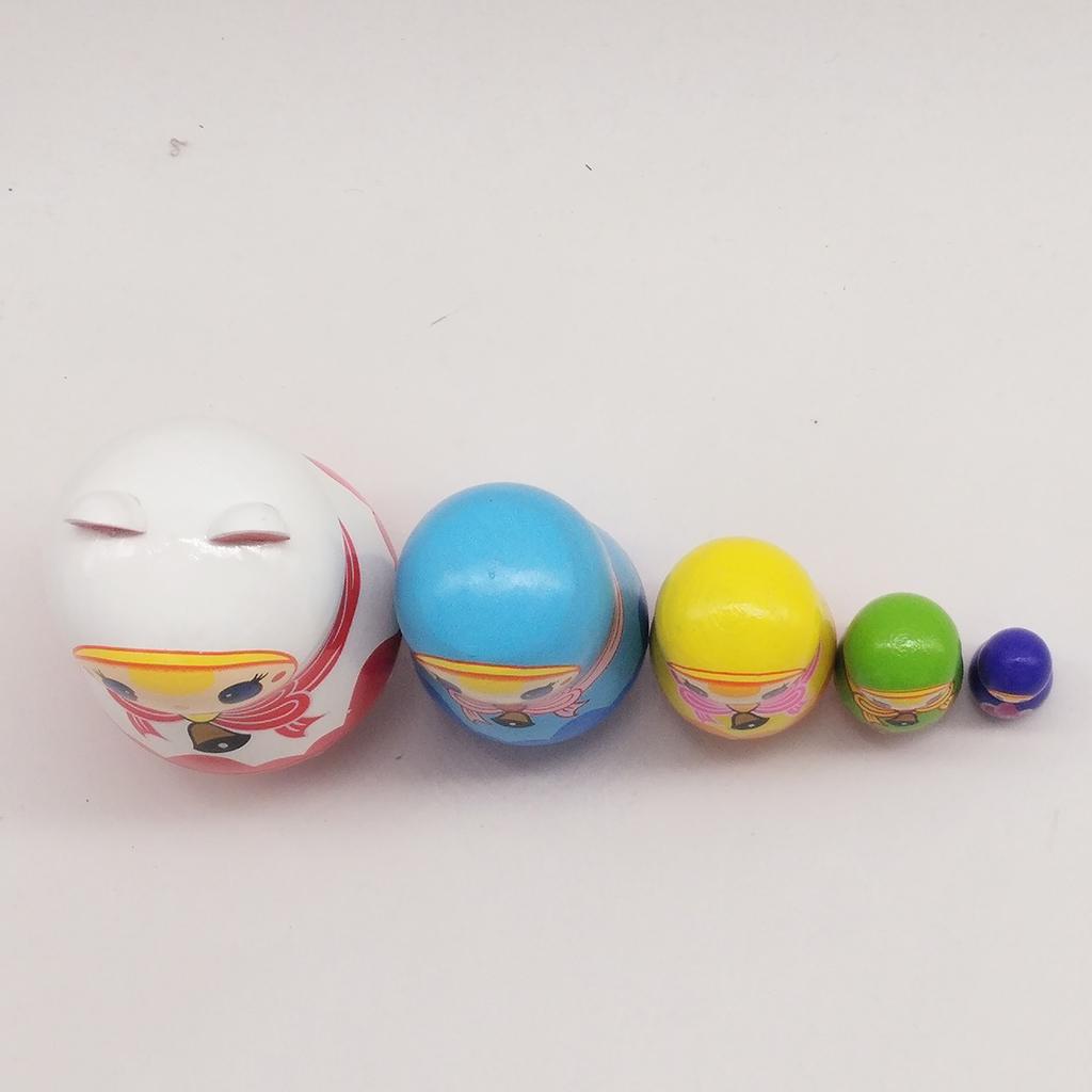 5pcs Russian Nesting Girl Dolls Matryoshka Wooden Handmade Wooden Toys