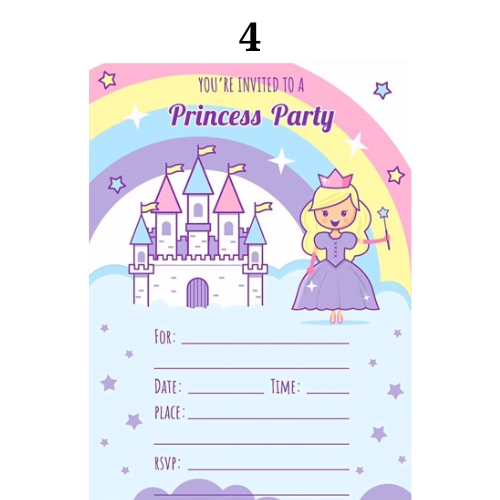 Thiệp mời sinh nhật Elsa Frozen và các công chúa nhiều mẫu Invitation Card sec22