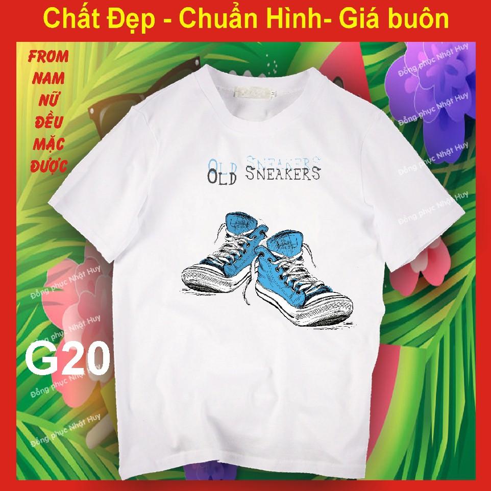 Áo thun in giày đẹp G16, chất đẹp, bao đổi trả, giầy dây, đôi giày đẹp