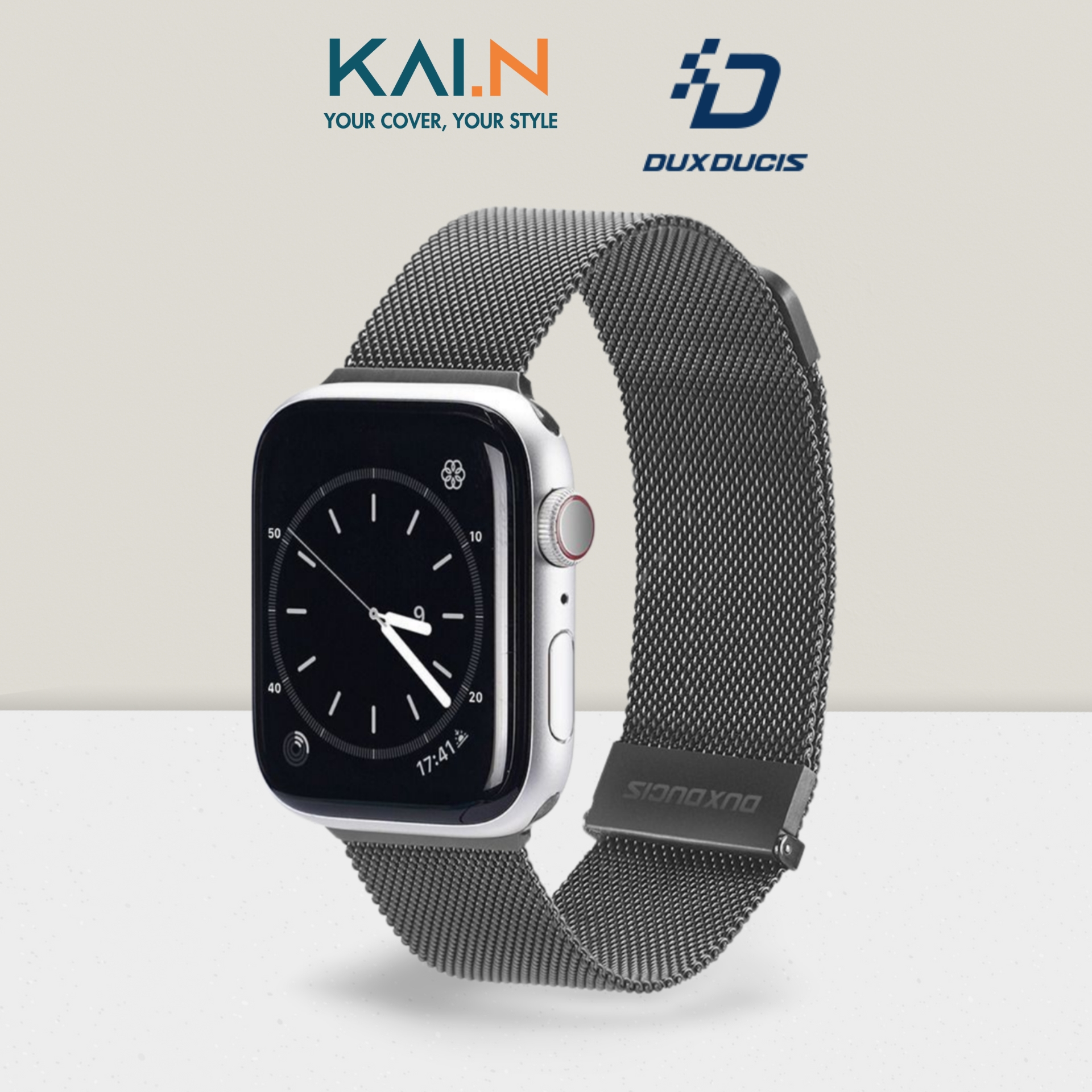 Dây Đeo Thep Thay Thê Danh Cho Apple Watch Ultra  Apple Watch Series 1-8SESE 2022, Dux Ducis Milanese Series - Hàng chính hãng - spcae grey - 384041mm