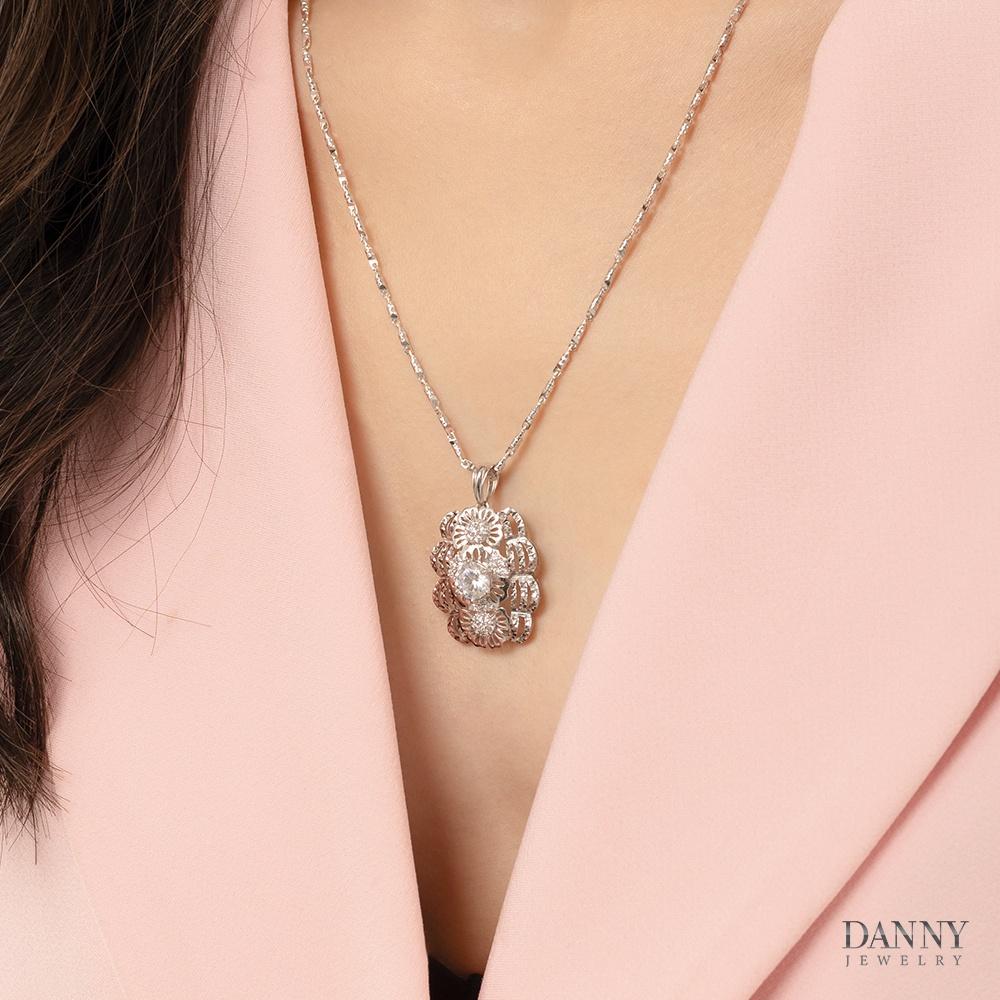 Mặt Dây Chuyền Nữ Bạc 925 Danny Jewelry Xi Bạch Kim DI4GZ003