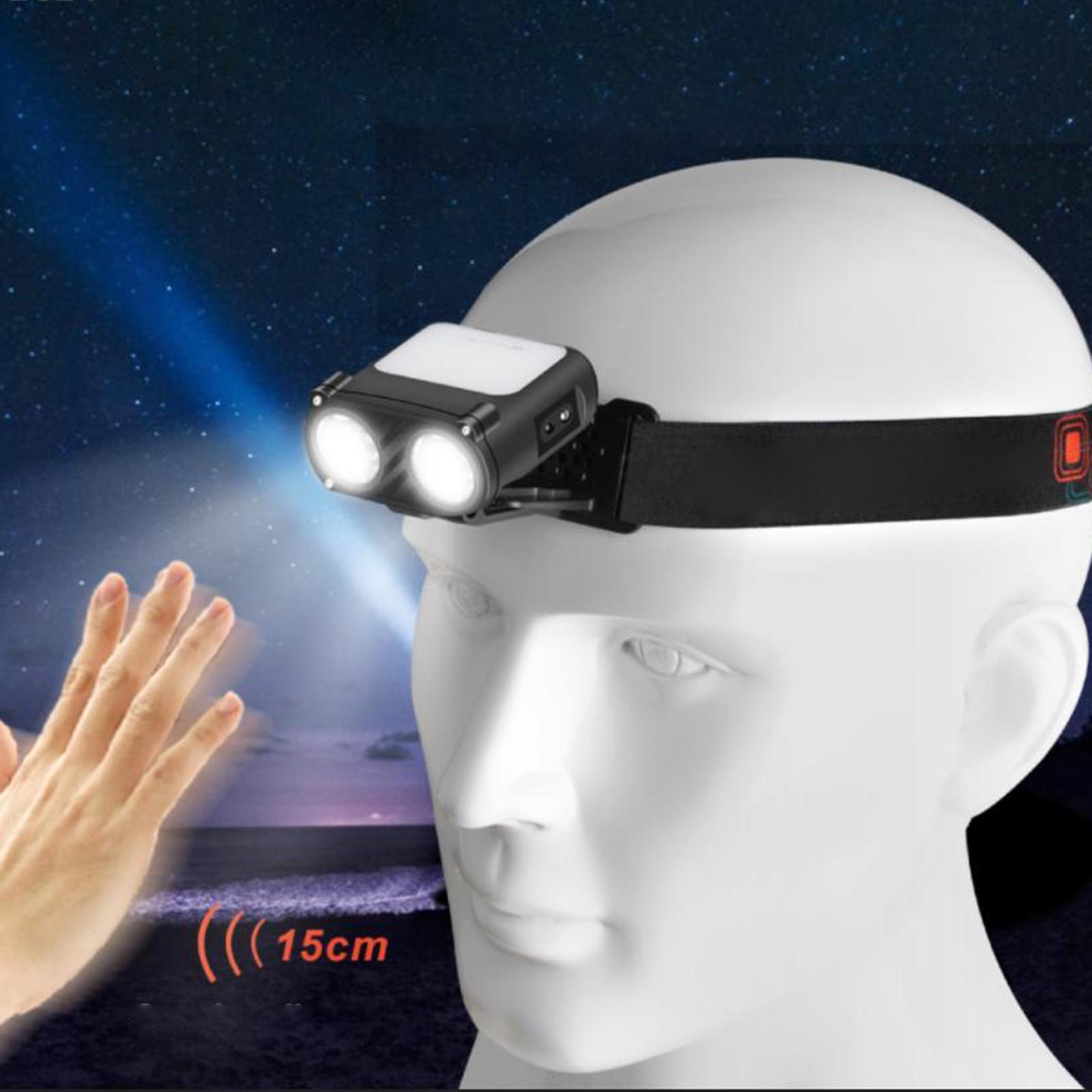 Mini LED Flashlight Body Sensor Lightweight with Head Strap Bright